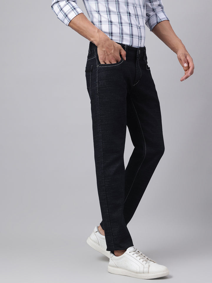 Men's Black Slim Fit Denim Jeans, Bold Look, All-Day Comfort