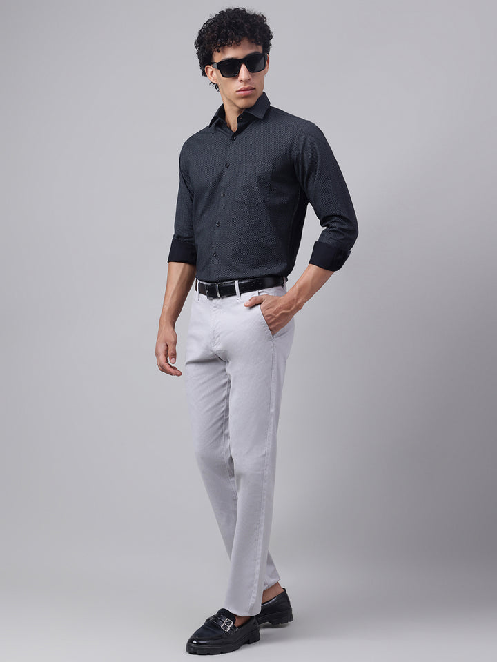 Men Black Grey Club Wear Shirt Shine Bright Stay Stylish
