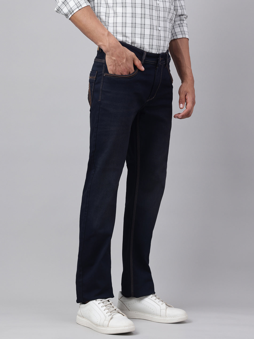 Men Brown Tint Denim Jeans Style Meets Comfort