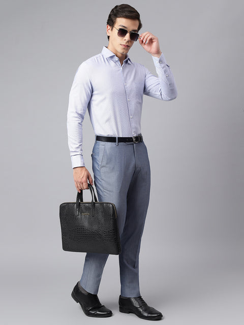 Men Blue Regular Fit Solid Formal Shirt