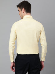 Men Yellow Regular Fit Solid Formal Shirt