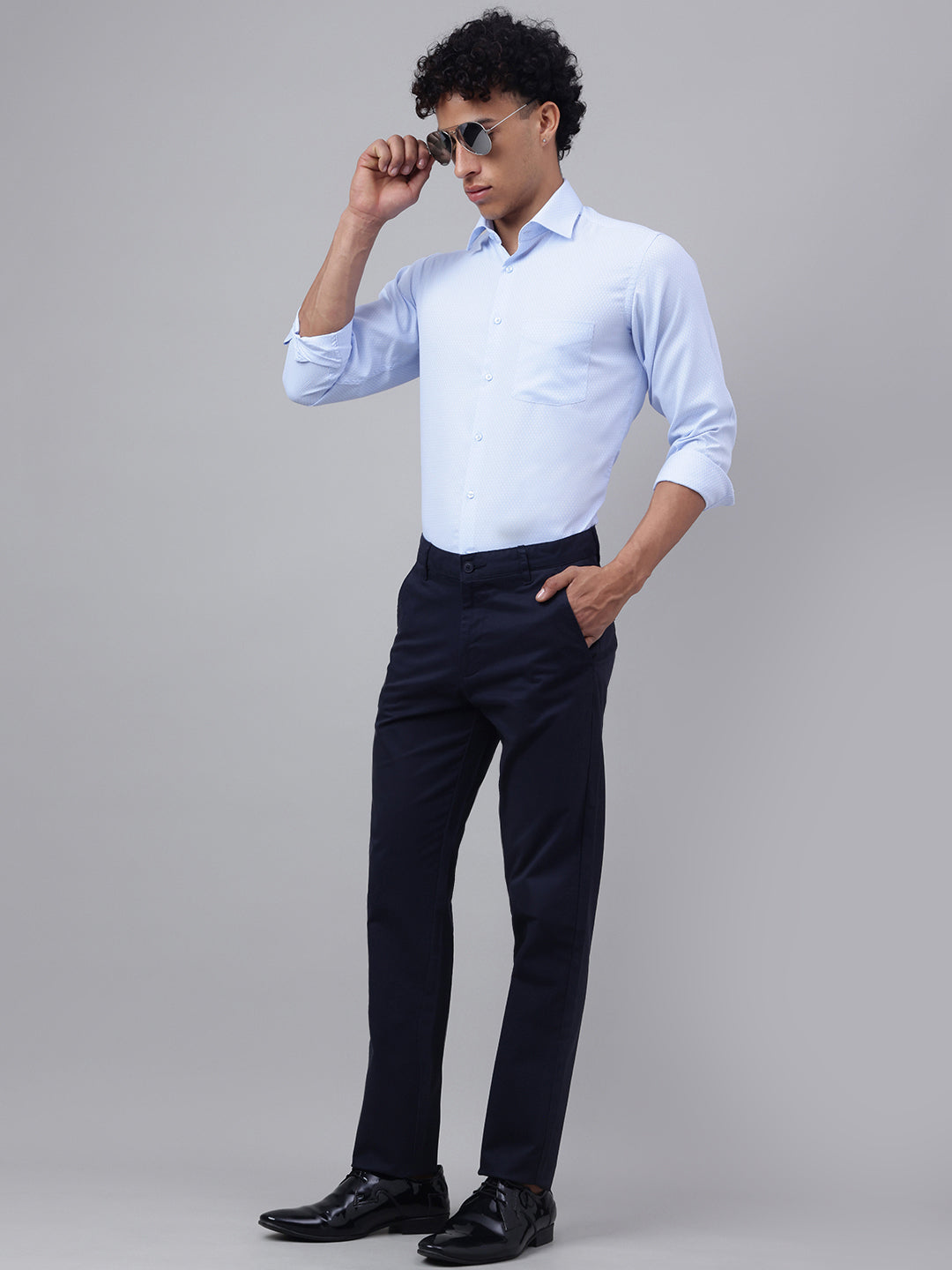 Men Sky Blue Club Wear Shirt Fresh Shine Party Ready