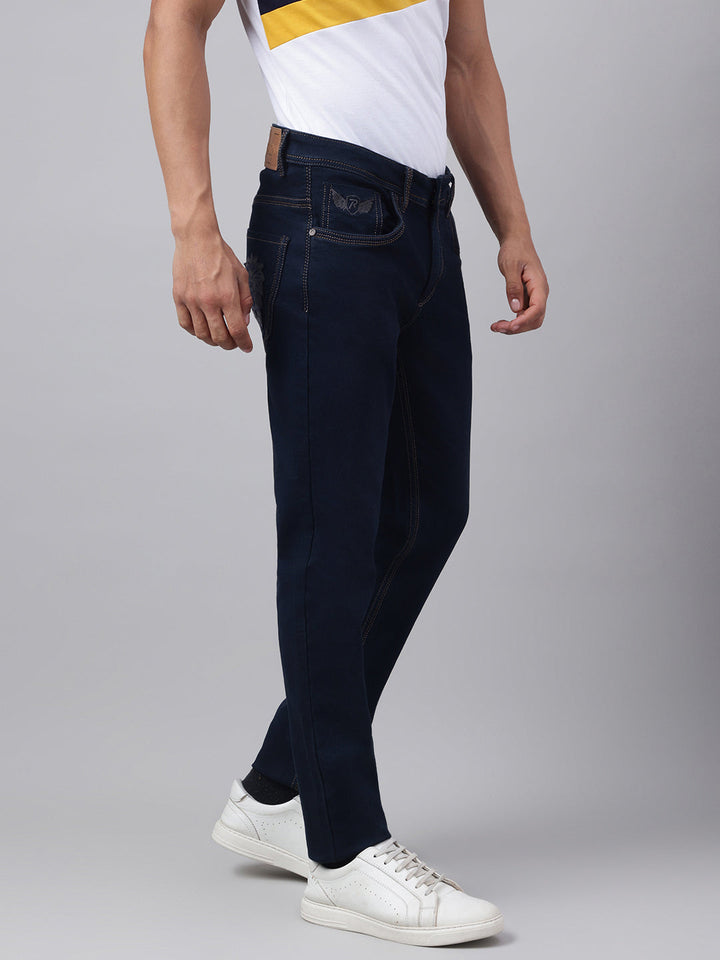Men's Raw Blue Slim Fit Denim Jeans, Classic Fit, Modern Comfort