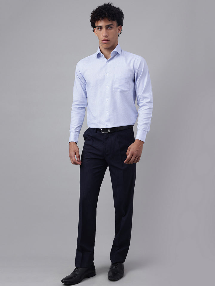 Men White Sky Full Sleeve Formal Shirt
