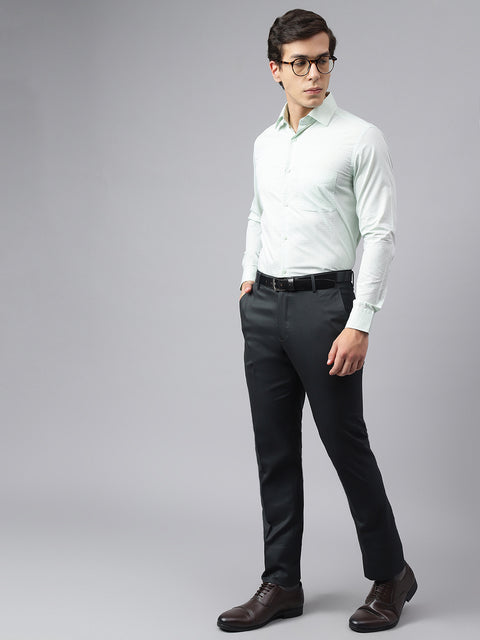 Men Light Green Regular Fit Checkered Formal Shirt