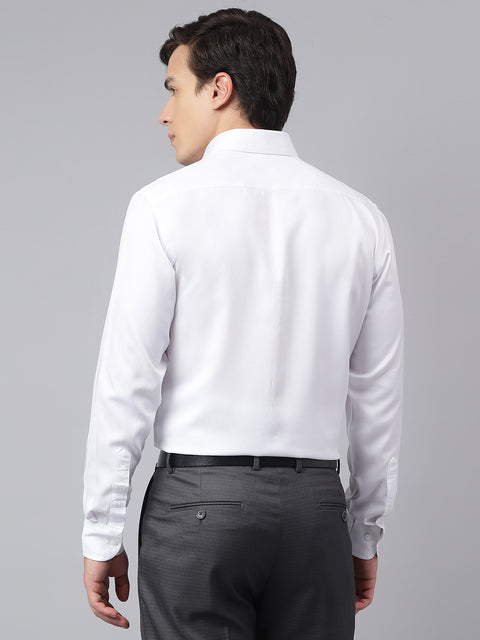 Men White Regular Fit Solid Formal Shirt