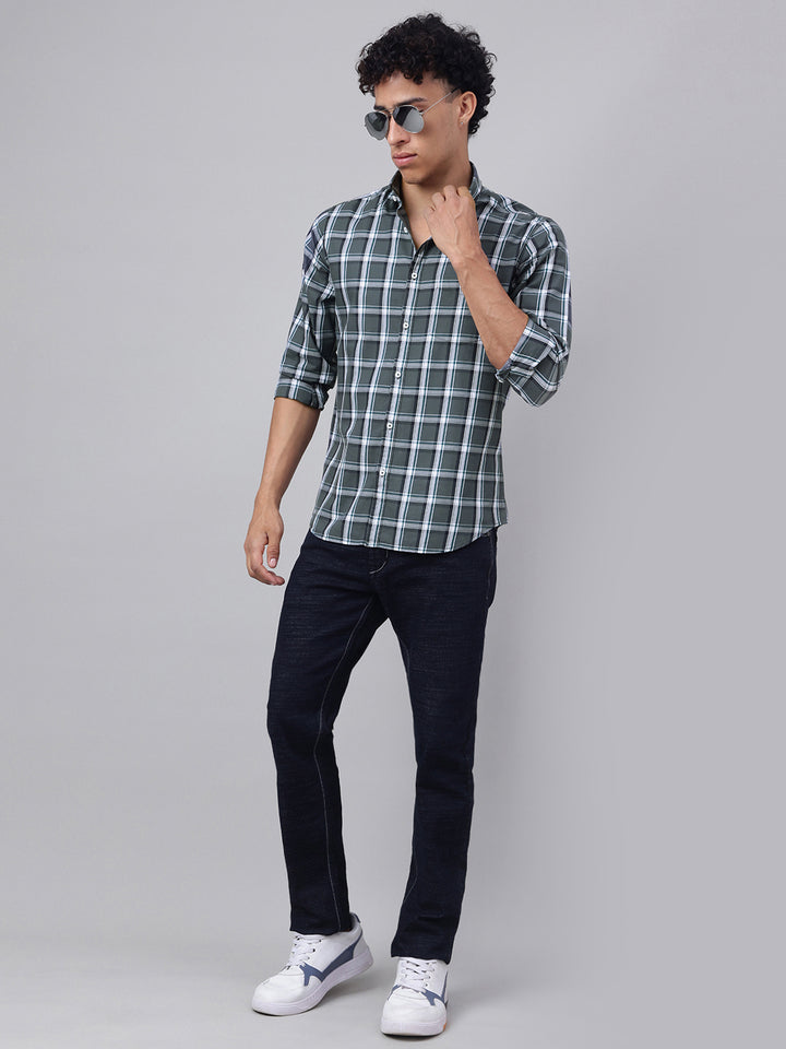 Men Grey Check Casual Shirt Classic Checks Ultimate Comfort