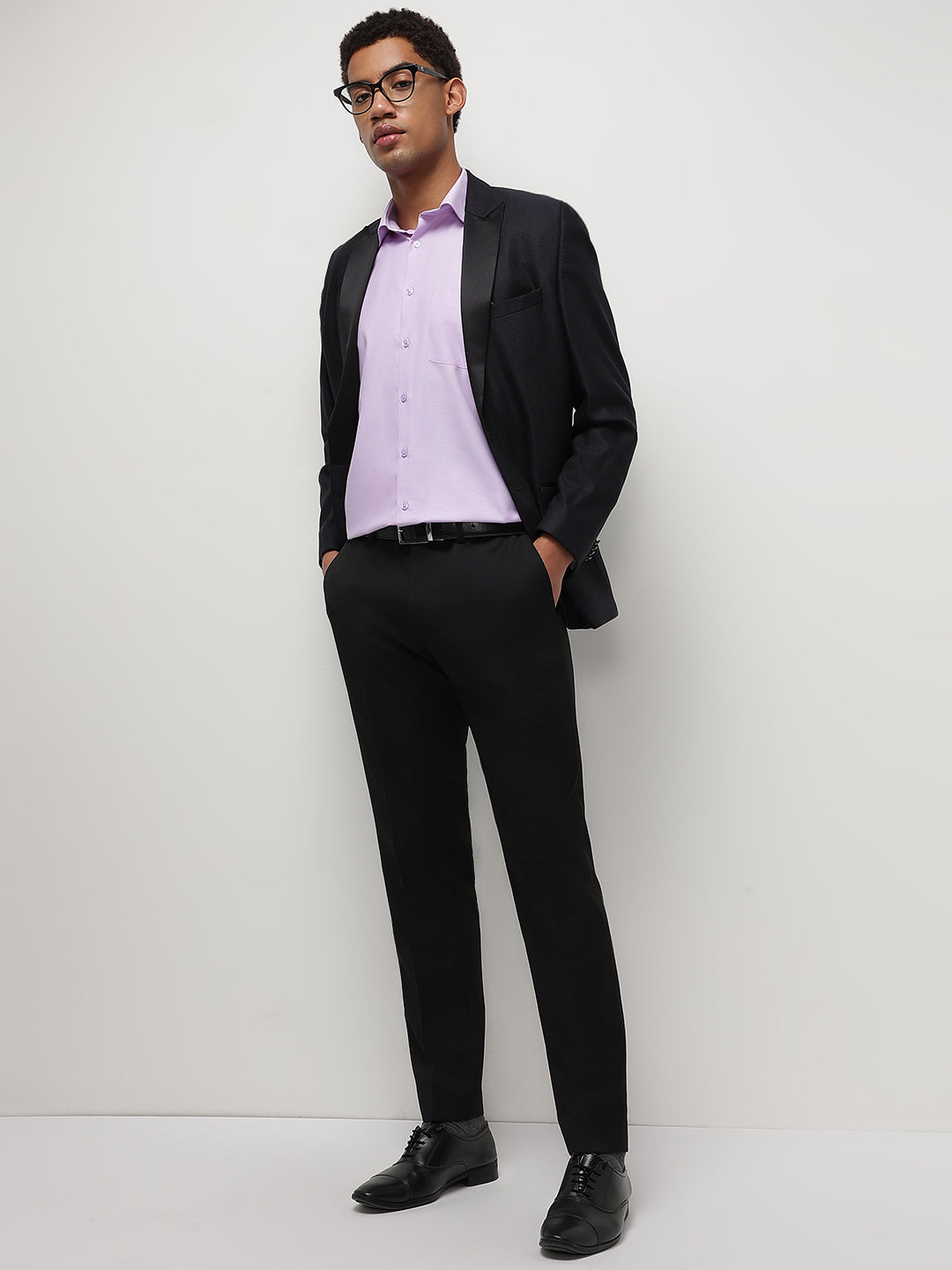 Men Lilac Full Sleeve Formal Shirt