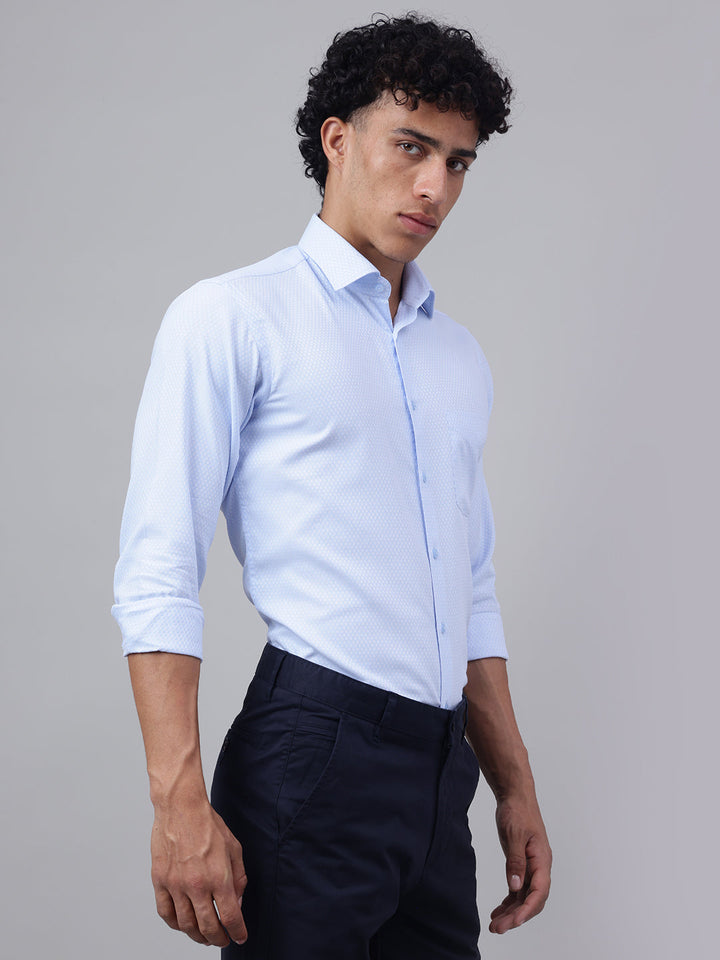 Men Sky Blue Club Wear Shirt Fresh Shine Party Ready