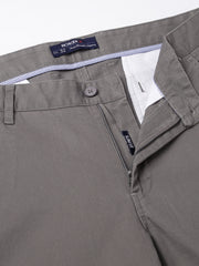 Men Cement Slim Fit Mid Rise Solid Casual Trouser