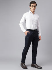 Men White Regular Fit Checkered Formal Shirt