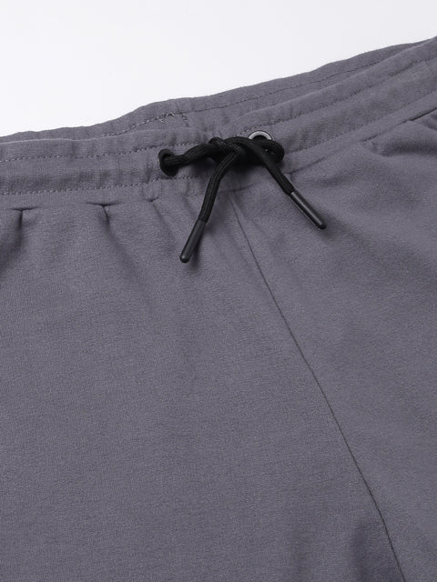 Men Grey Slim Fit Mid Rise Solid Lower
