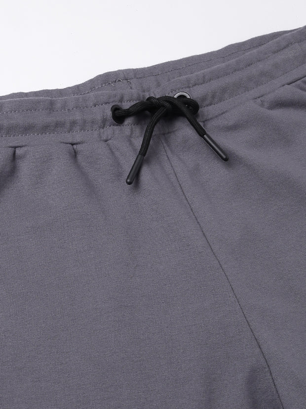 Men Grey Slim Fit Mid Rise Solid Lower