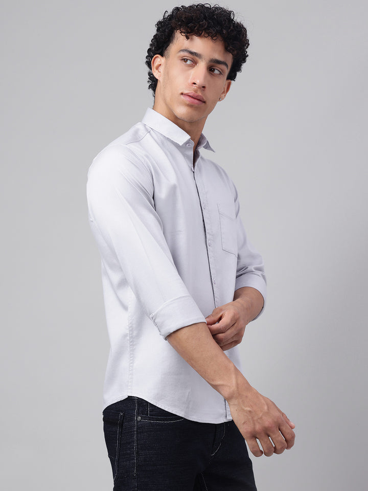 Men Steel Grey Casual Shirt Sleek Style Everyday Comfort