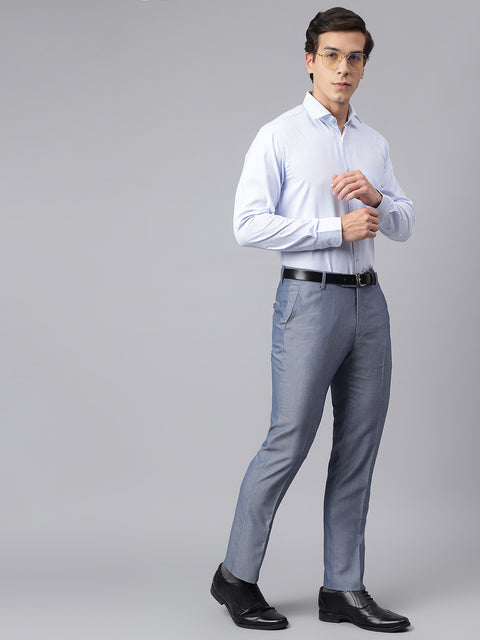 Men Sky Regular Fit Solid Formal Shirt