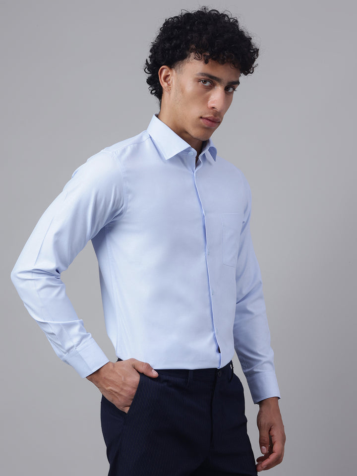 Men Sky Blue Full Sleeve Formal Shirt
