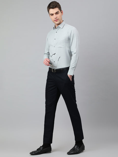 Men Grey Regular Fit Checkered Formal Shirt