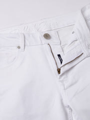 Men White Slim Fit Mid Rise Clean Look Strechable Jeans