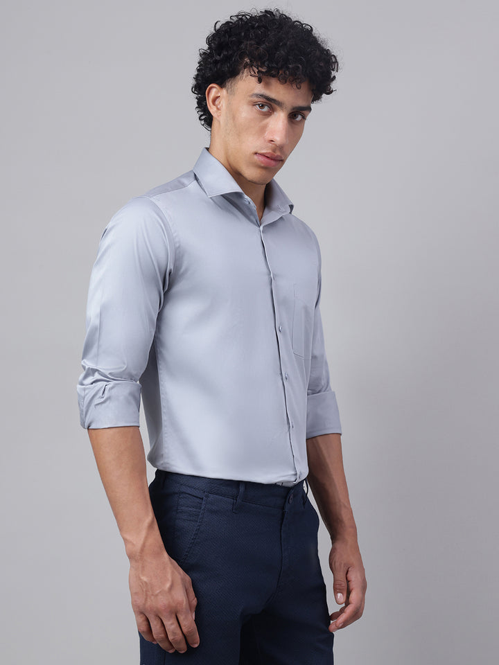 Men Grey Club Wear Shirt Sleek Shine Party Perfect