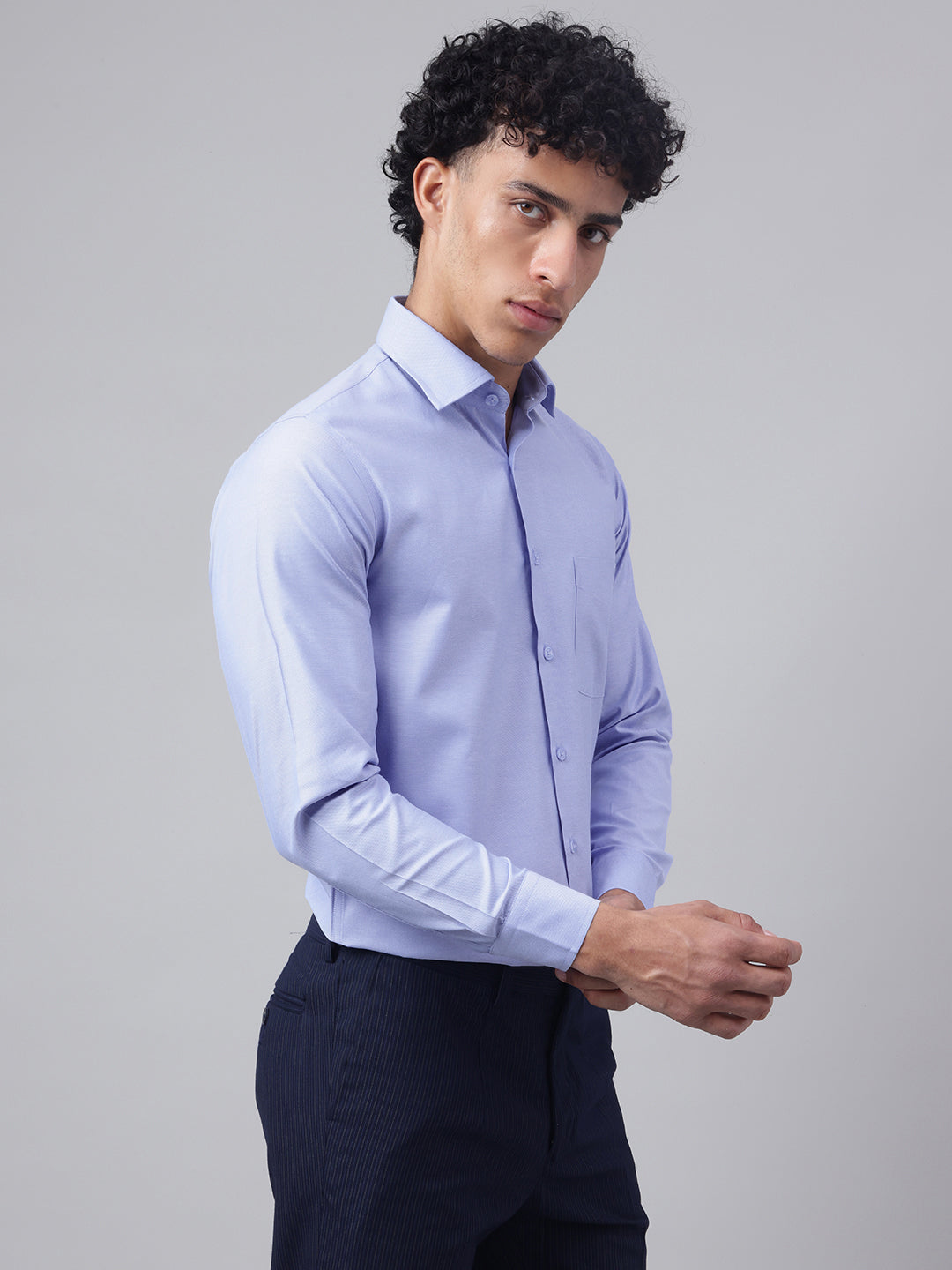 Men Blue Full Sleeve Formal Shirt