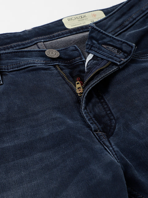 Men Dark Blue Slim Fit Mid Rise Clean Look Strechable Jeans