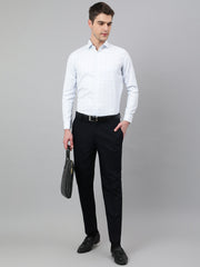 Men Sky Regular Fit Checkered Formal Shirt
