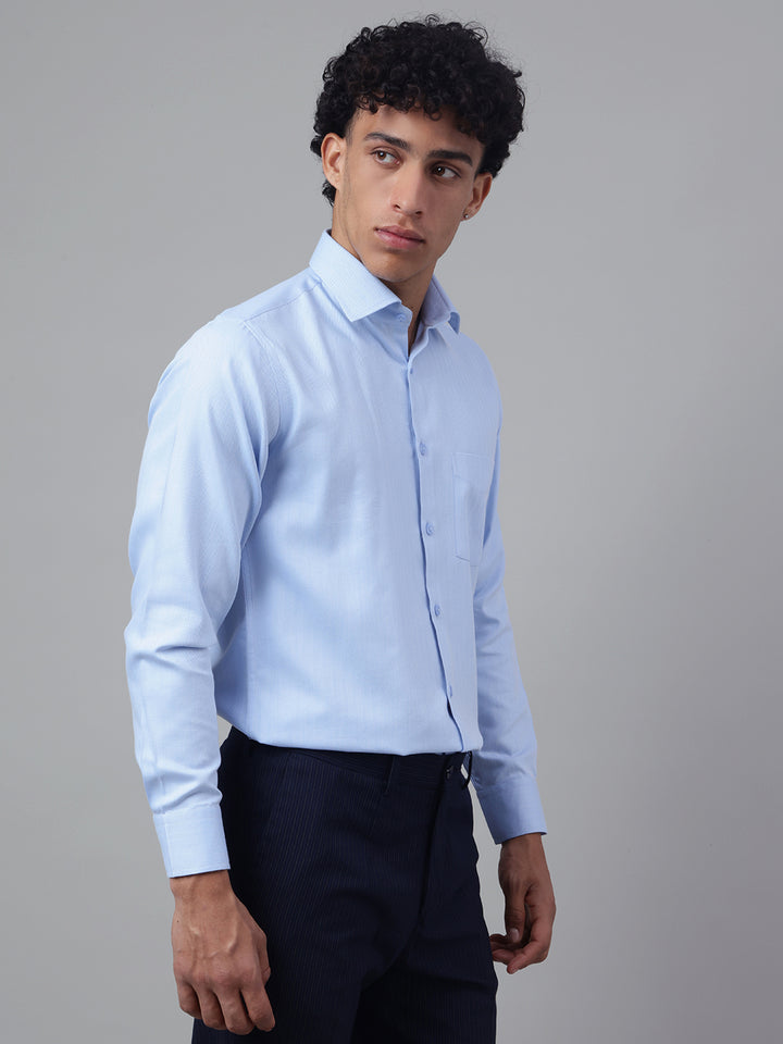 Men Powder Blue Formal Shirt Cool Tone Sharp Look