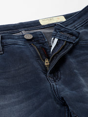 Men Dark Blue Slim Fit Mid Rise Clean Look Strechable Jeans