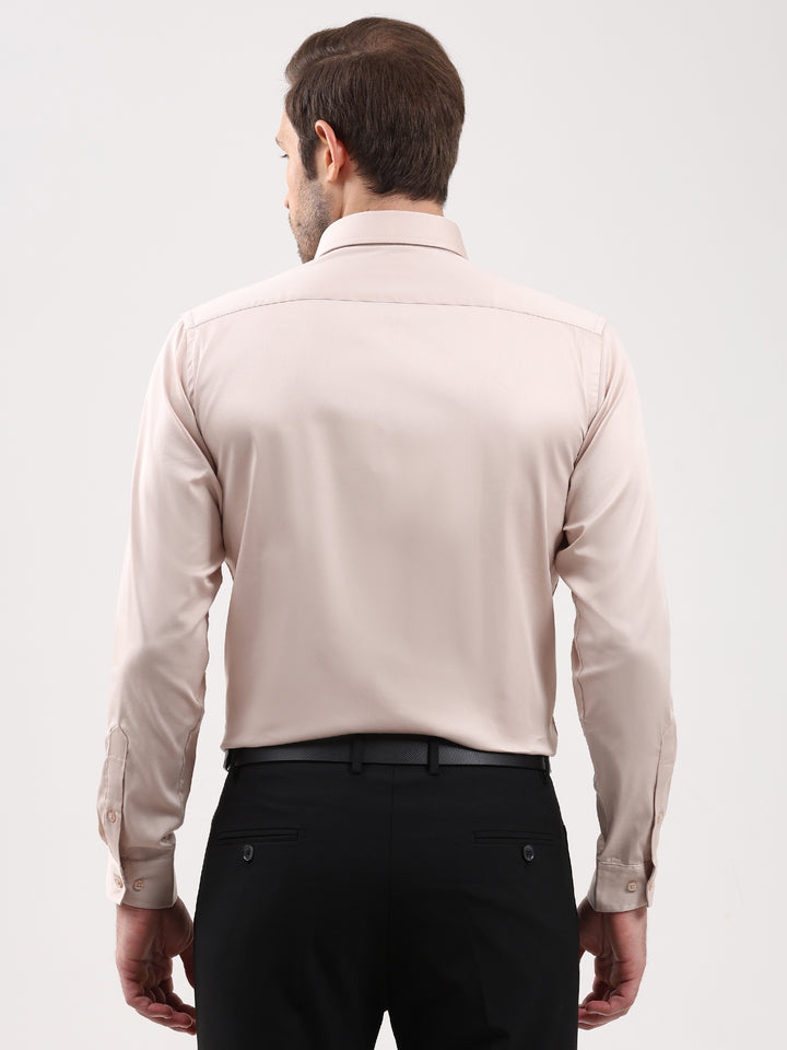 Men Solid Cotton Lycra Formal Shirt