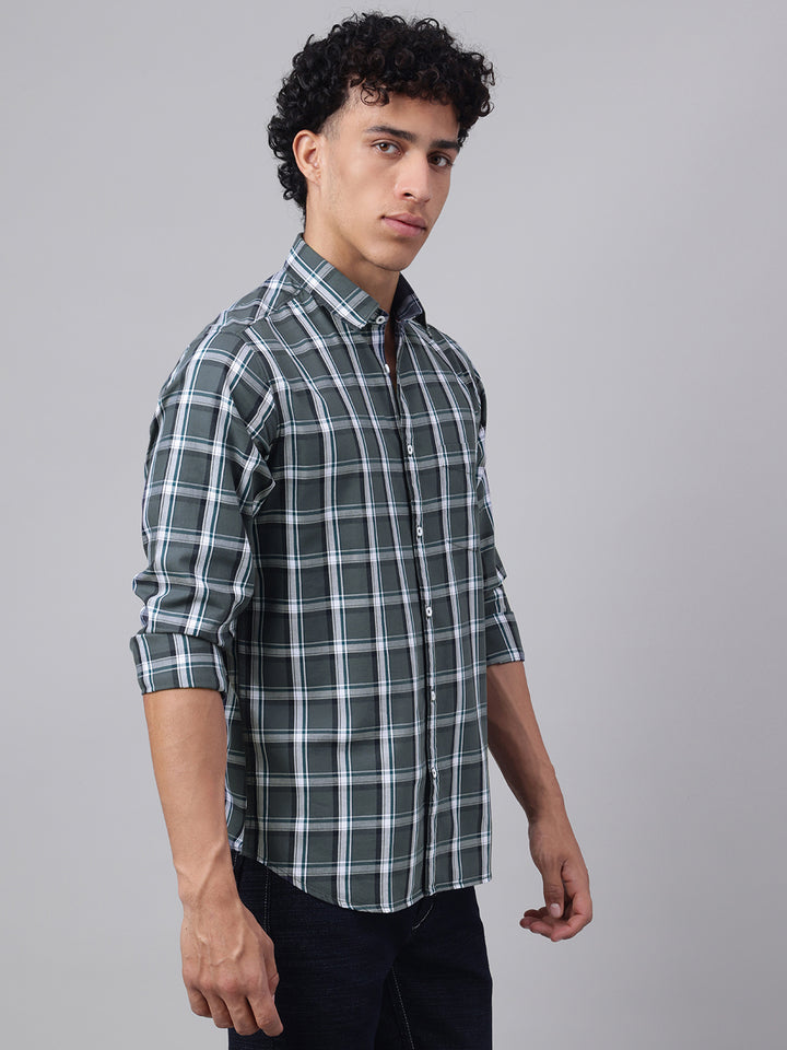 Men Grey Check Casual Shirt Classic Checks Ultimate Comfort
