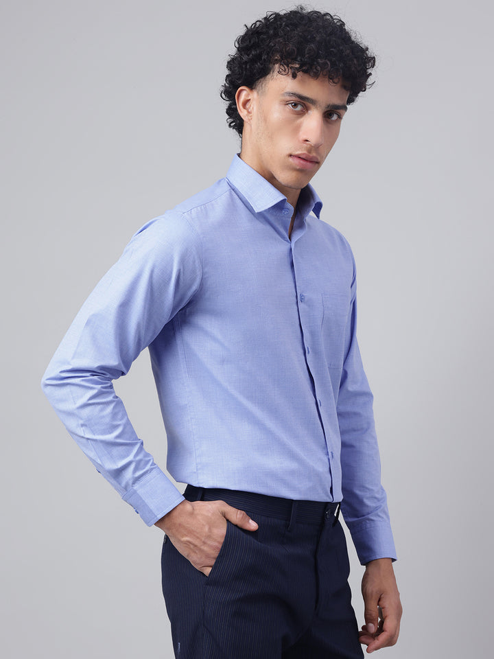 Men Blue Full Sleeve Formal Shirt