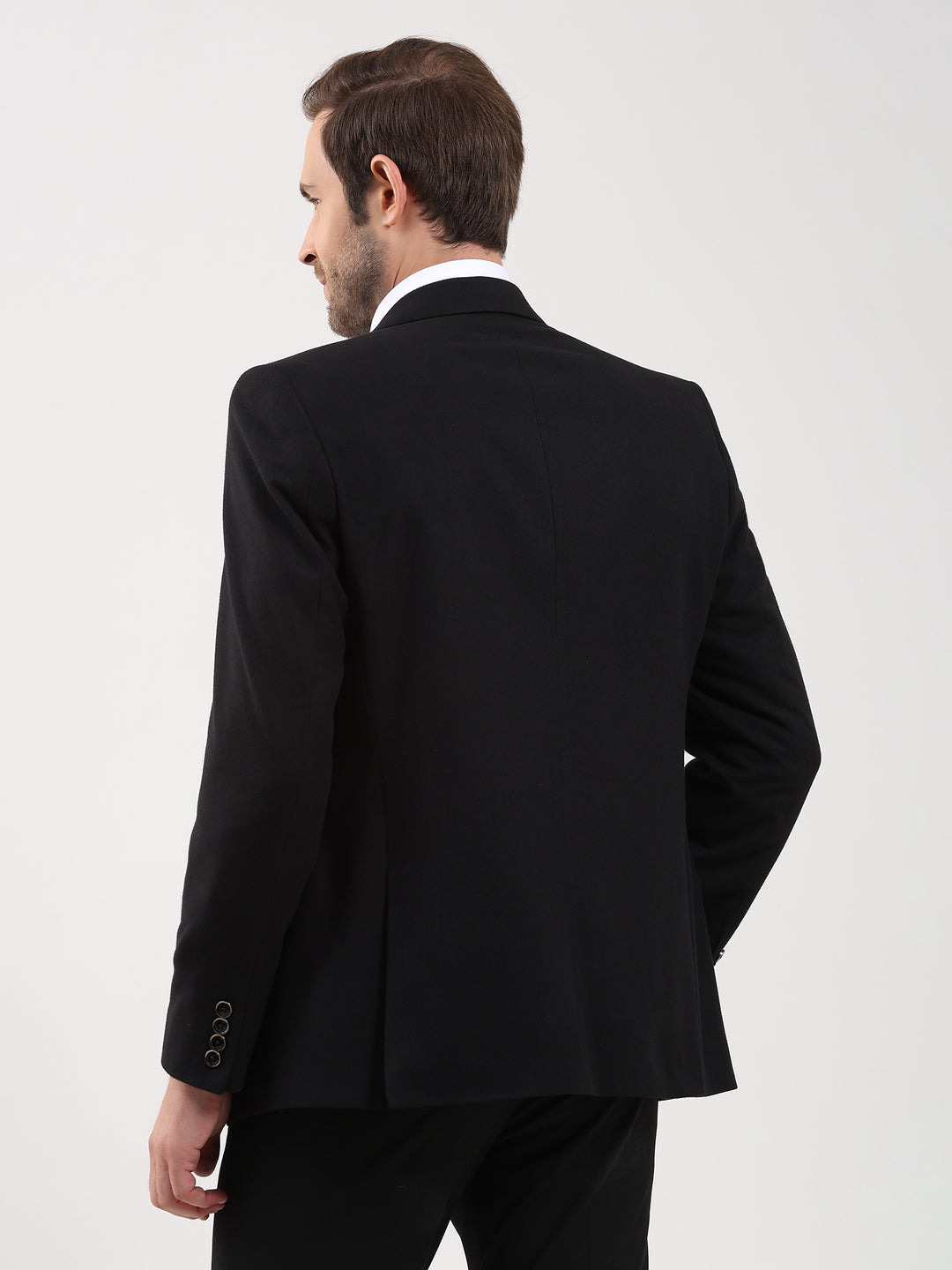 Men's Classic Black Tailored Notch Lapel Blazer
