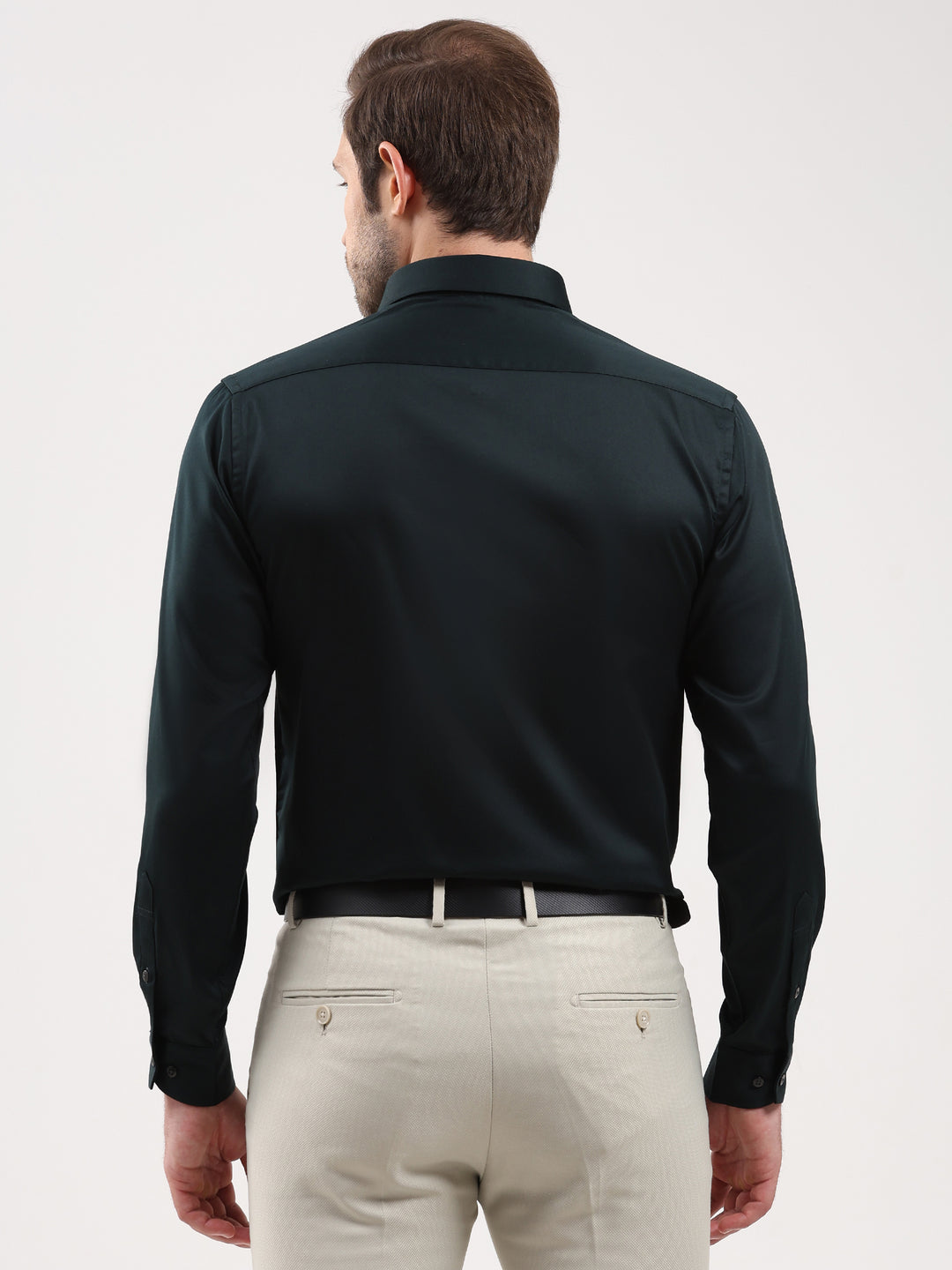 Men Solid Cotton Lycra Formal Shirt