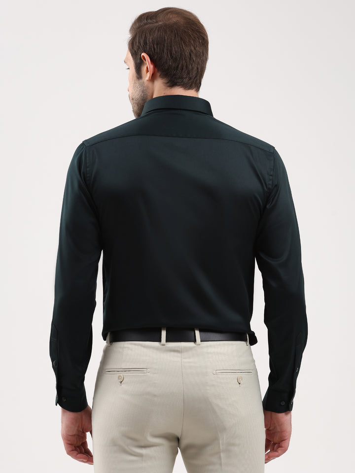 Men Solid Cotton Lycra Formal Shirt