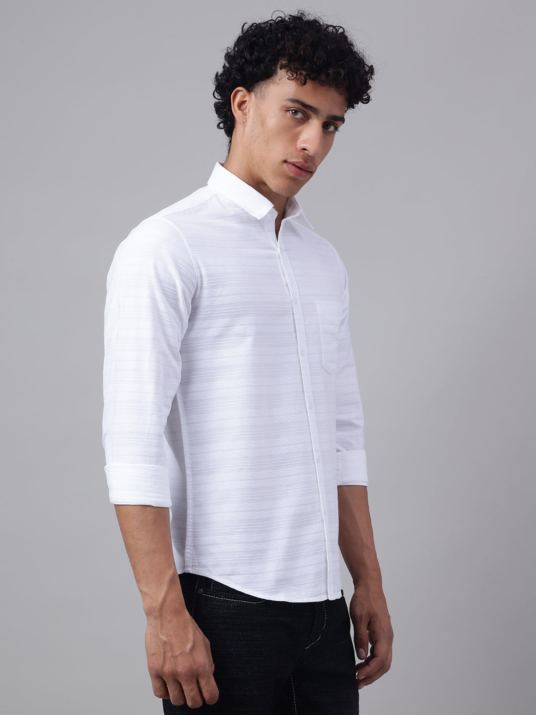 Men White Casual Shirt Fresh Look Everyday Comfort