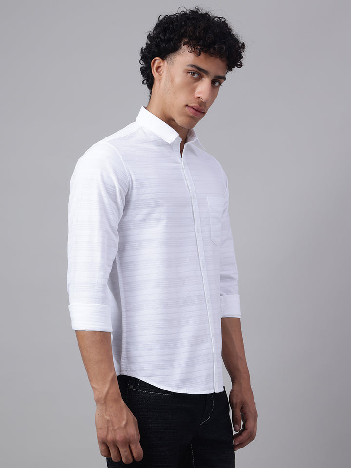Men White Casual Shirt Fresh Look Everyday Comfort