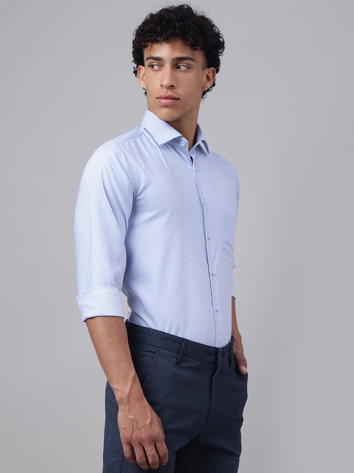 Men Sky Blue Club Wear Shirt Cool Glow Effortless Style
