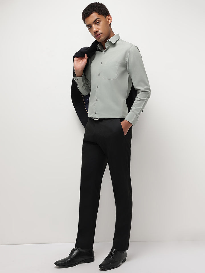 Men Sea Green Full Sleeve Formal Shirt