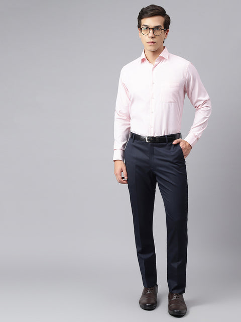 Men Pink Regular Fit Checkered Formal Shirt