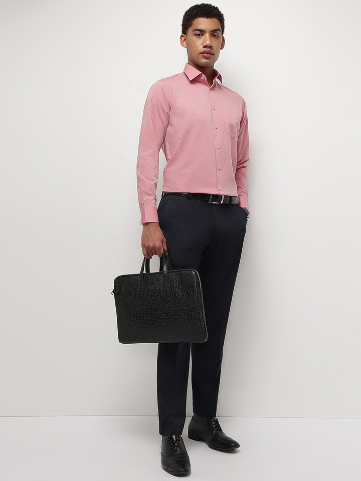 Men Red Regular Fit Solid Formal Shirt
