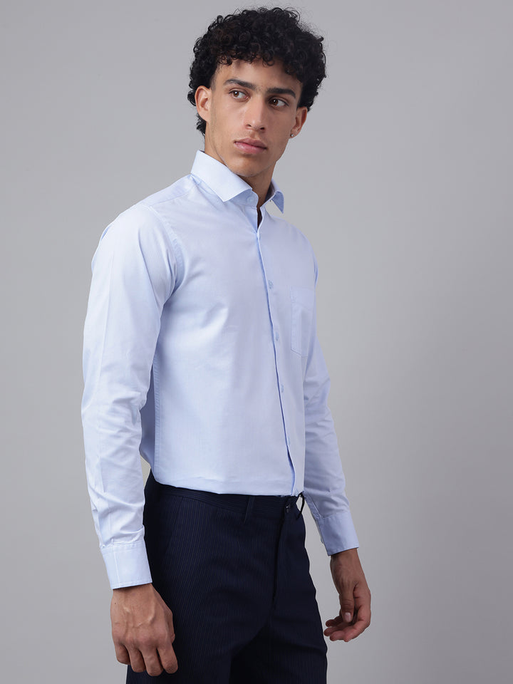 Men Sky Blue Full Sleeve Formal Shirt