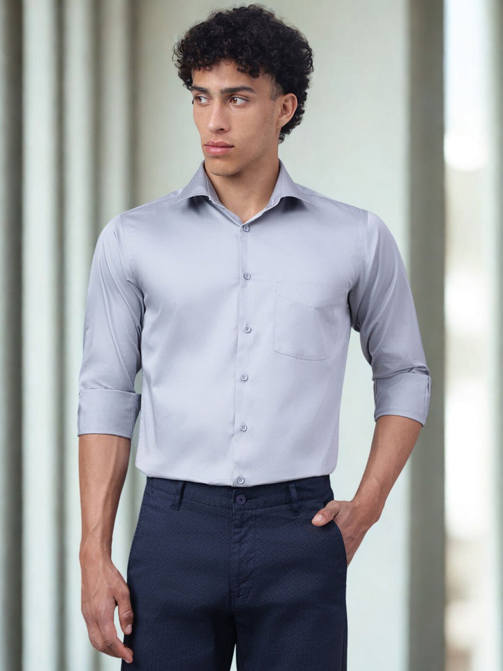 Men Grey Regular Fit Partywear Shirt