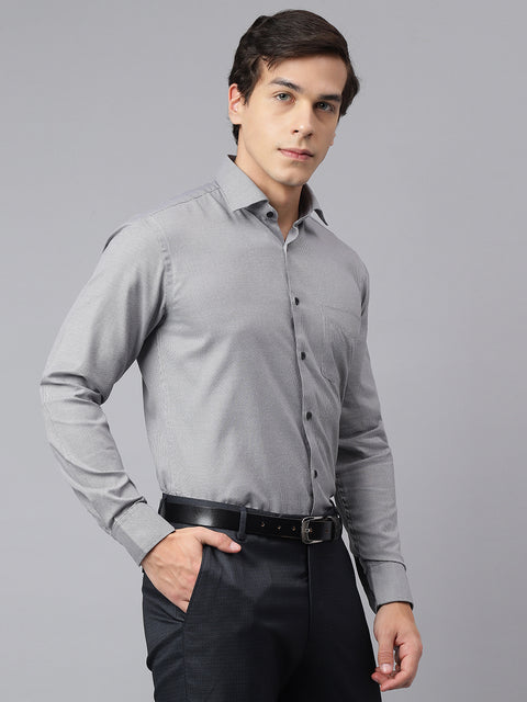 Men Black Regular Fit Solid Formal Shirt
