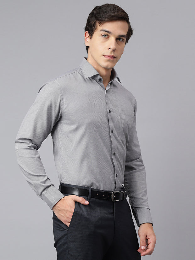 Men Black Regular Fit Solid Formal Shirt