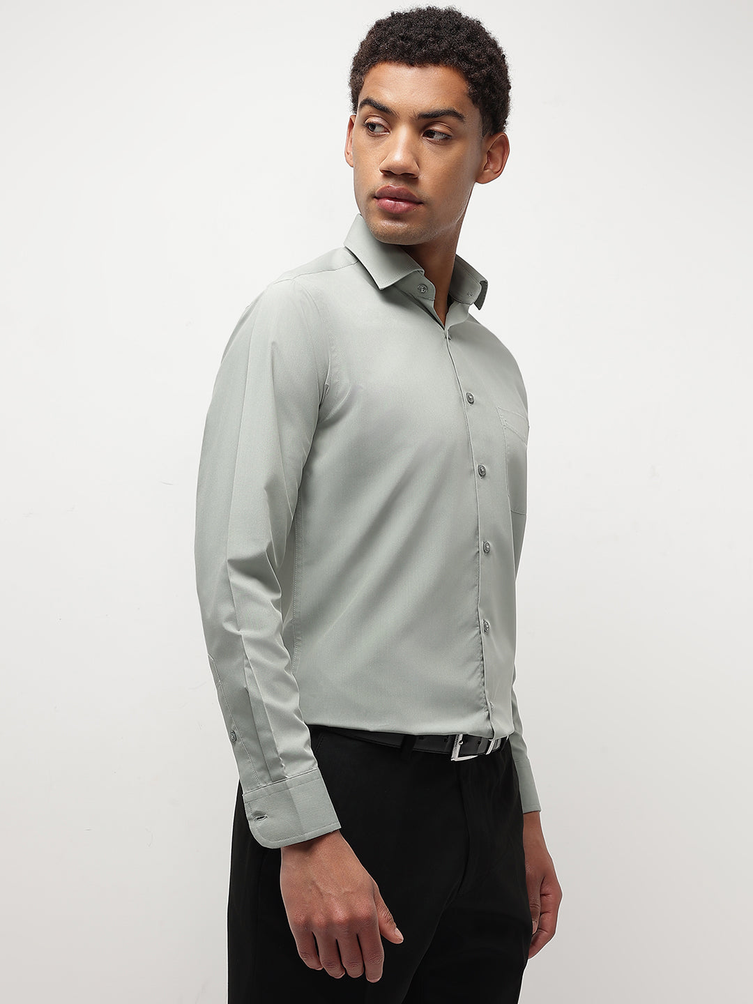 Men Sea Green Full Sleeve Formal Shirt