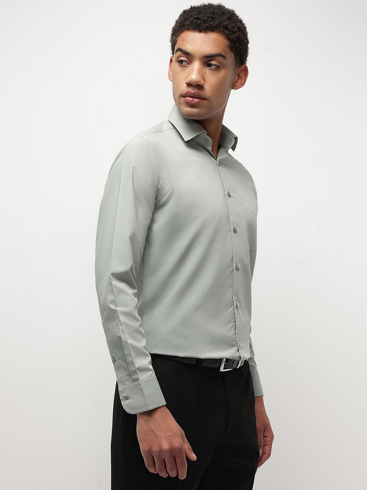 Men Sea Green Full Sleeve Formal Shirt
