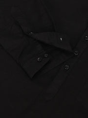 Men Black Standard Fit Solid Kurta