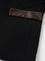 Men Black Regular Fit Solid Notched Lapel Casual Blazer