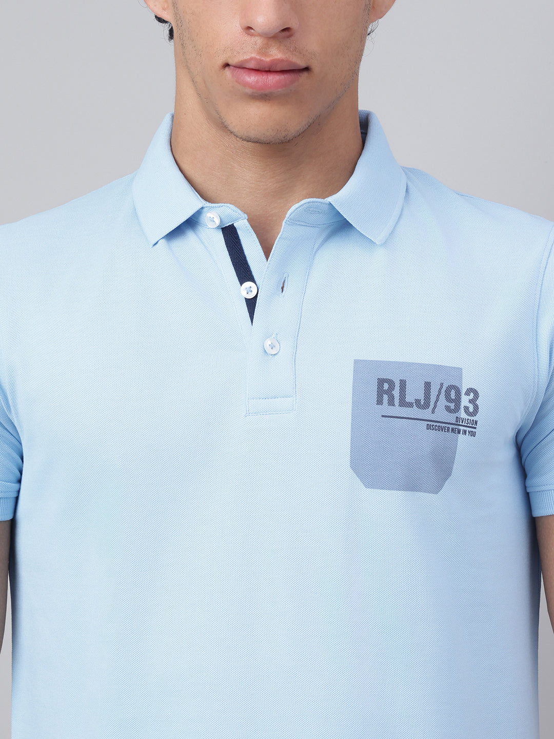 Men Sky Regular Fit Polo Neck t-shirt