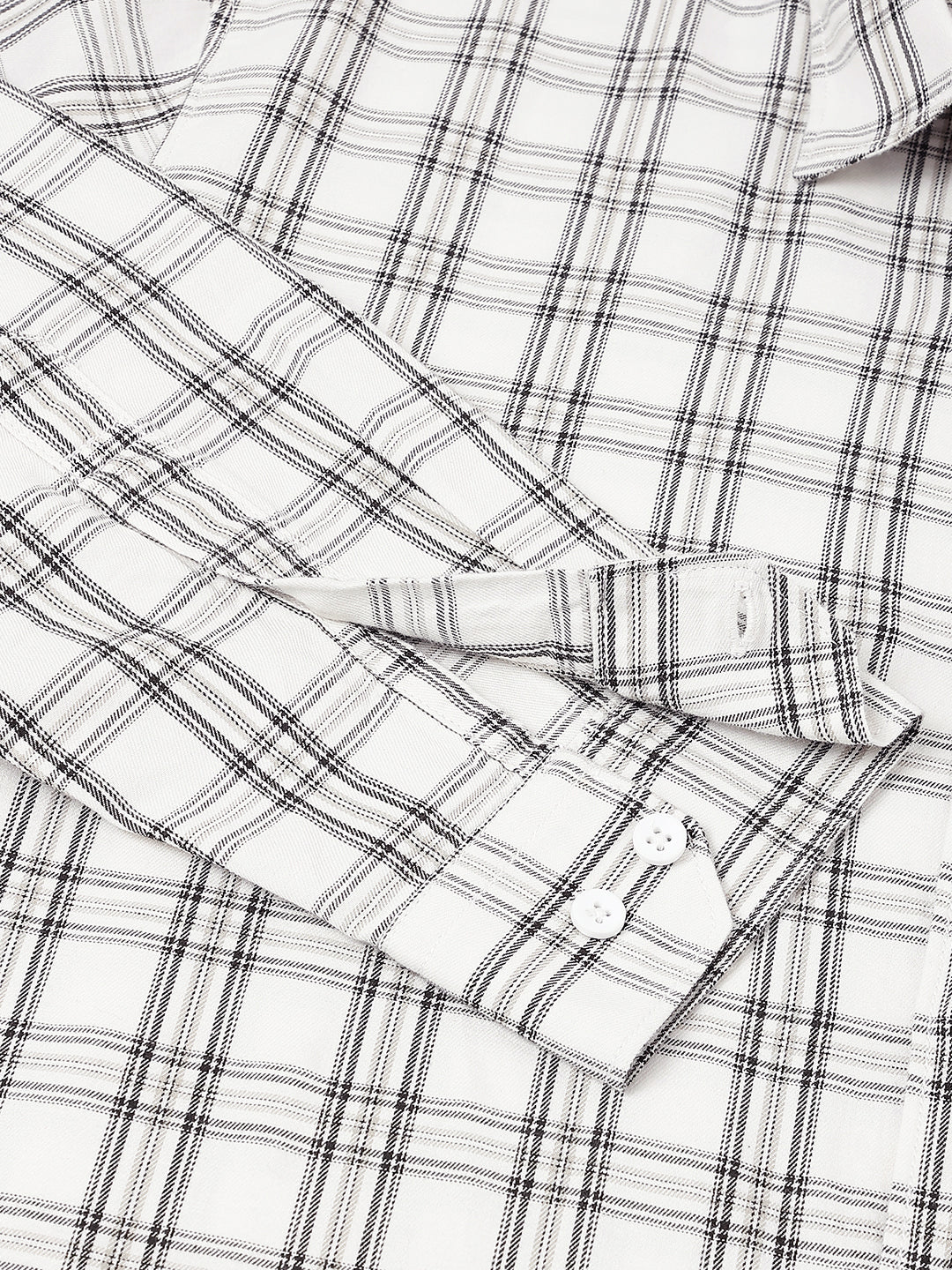 Men Off-White Check Casual Shirt Clean Look Ultimate Comfort